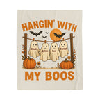 Halloween Plush Blanket, Halloween Ghosts Personalized Kids Blanket, Hanging with my Boos, Custom Children's Names Blanket, Ghost Family