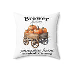 Personalized Family Pumpkin Farm Throw Pillow | Custom Fall Decor | Autumn Harvest Family Gift | Rustic Thanksgiving Accent