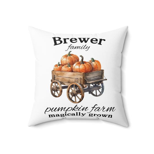 Personalized Family Pumpkin Farm Throw Pillow | Custom Fall Decor | Autumn Harvest Family Gift | Rustic Thanksgiving Accent