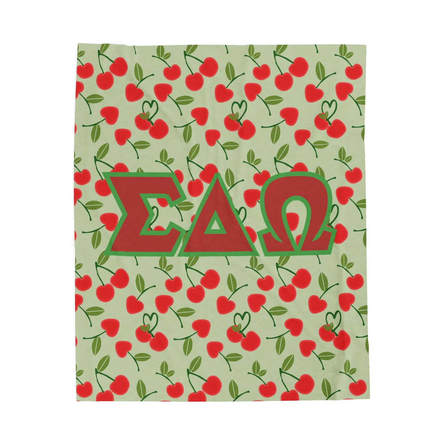 Personalized Sorority Cherry with big letters. Throw, Graduation Gift, Custom College Dorm Decor, Big Little Reveal, sorority gift