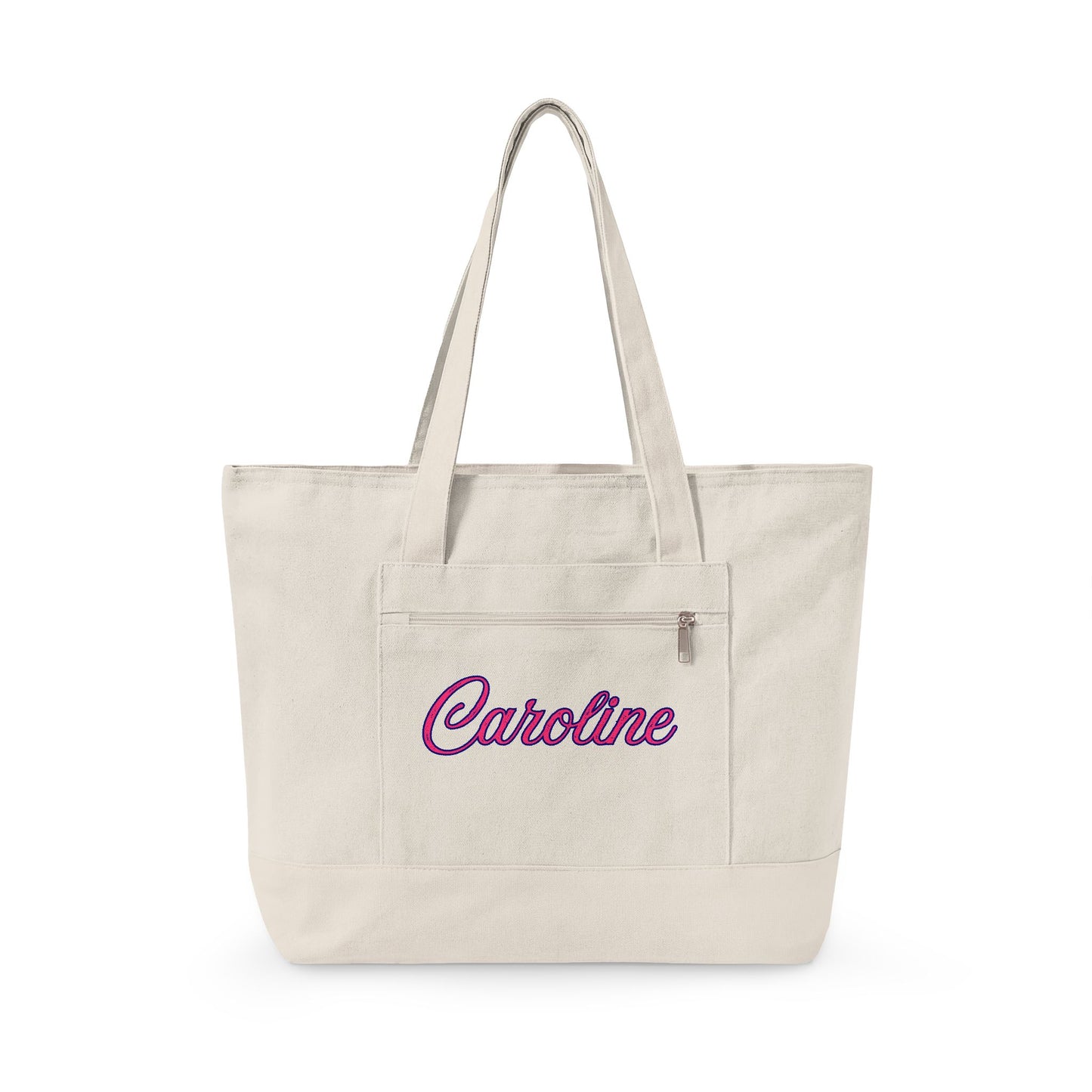Personalized Sorority Tote Bag |, Custom Name Canvas Zipper Tote