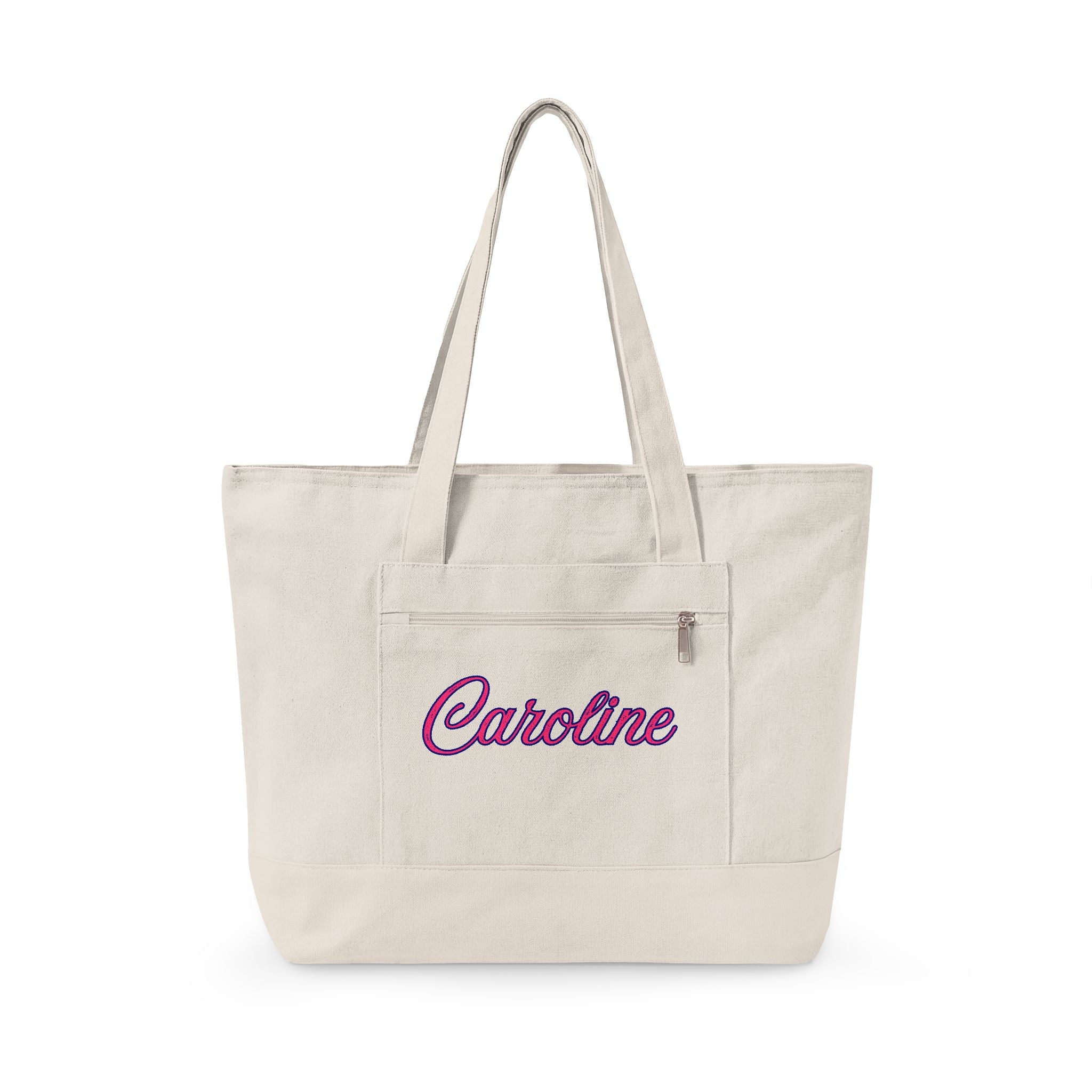 Personalized Sorority Tote Bag |, Custom Name Canvas Zipper Tote