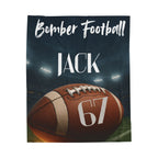 Plush Blanket, High School College Game Day Personalized Team Name Player Number, Customized Gift, Snuggle Fleece Throws, Senior night