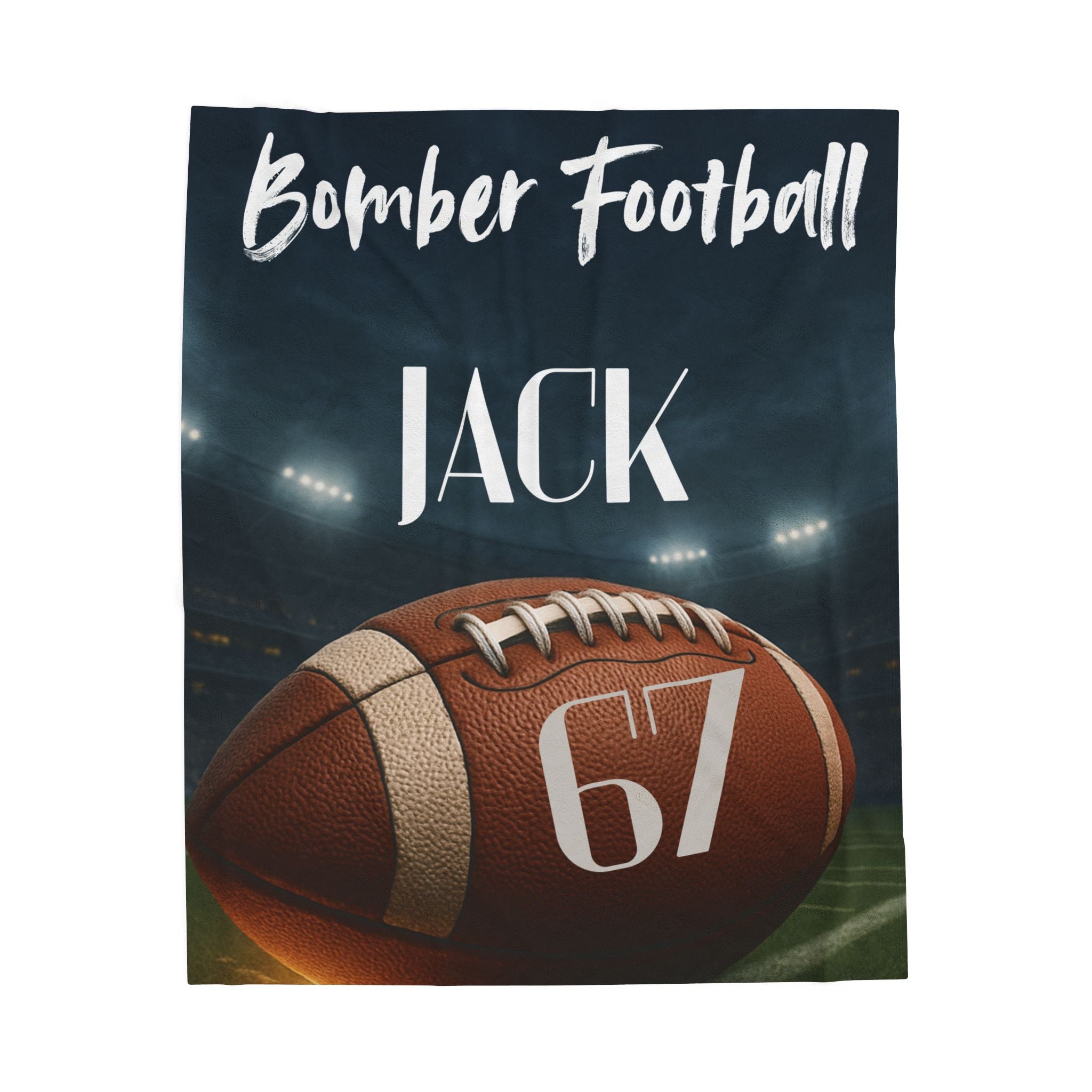 Plush Blanket, High School College Game Day Personalized Team Name Player Number, Customized Gift, Snuggle Fleece Throws, Senior night