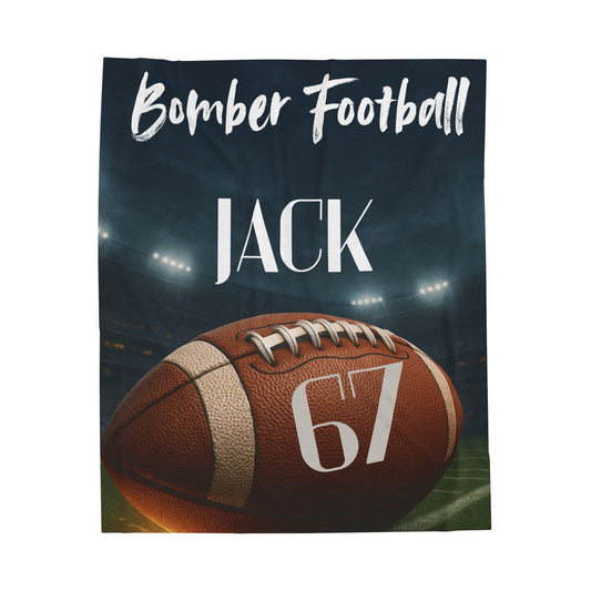 Plush Blanket, High School College Game Day Personalized Team Name Player Number, Customized Gift, Snuggle Fleece Throws, Senior night
