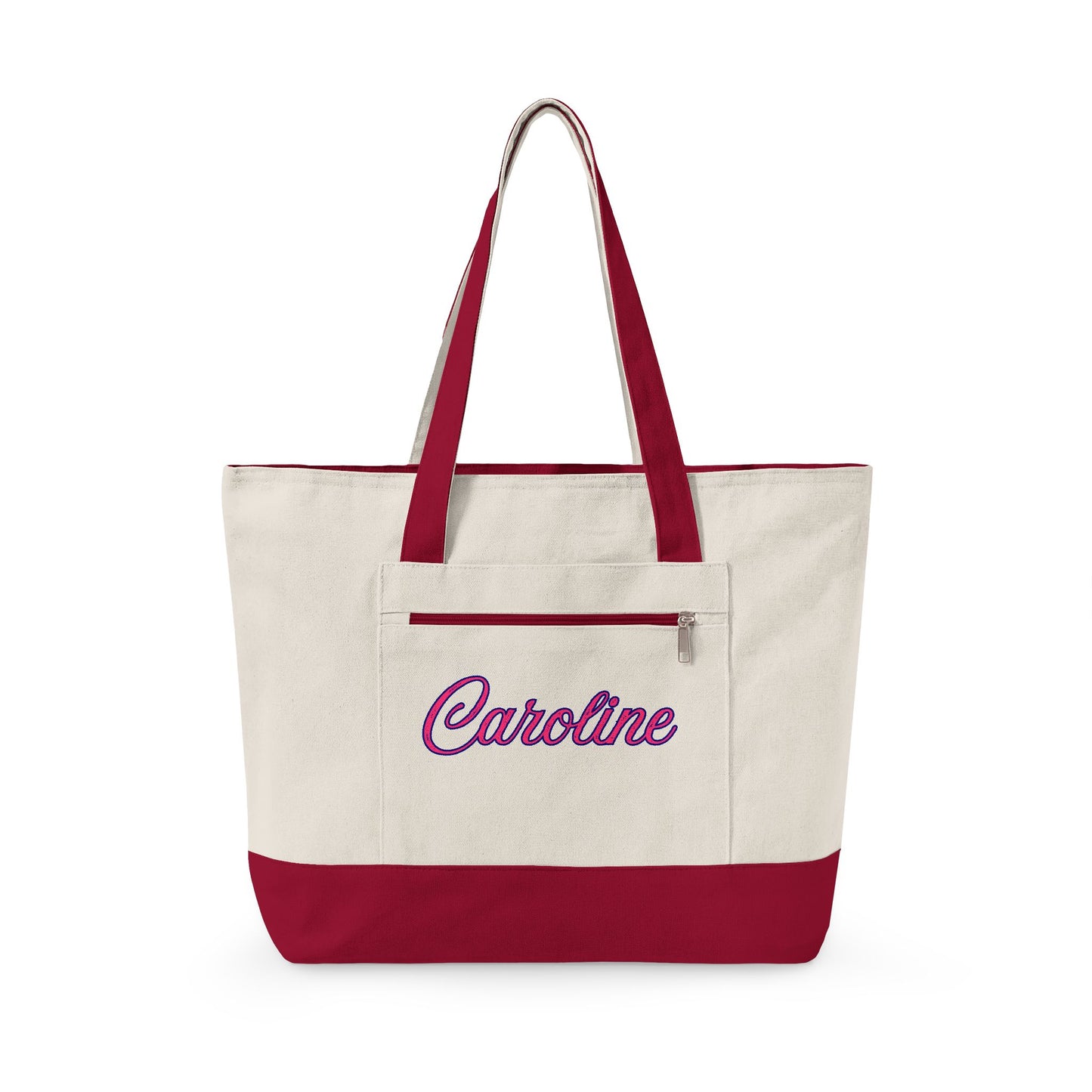Personalized Sorority Tote Bag |, Custom Name Canvas Zipper Tote
