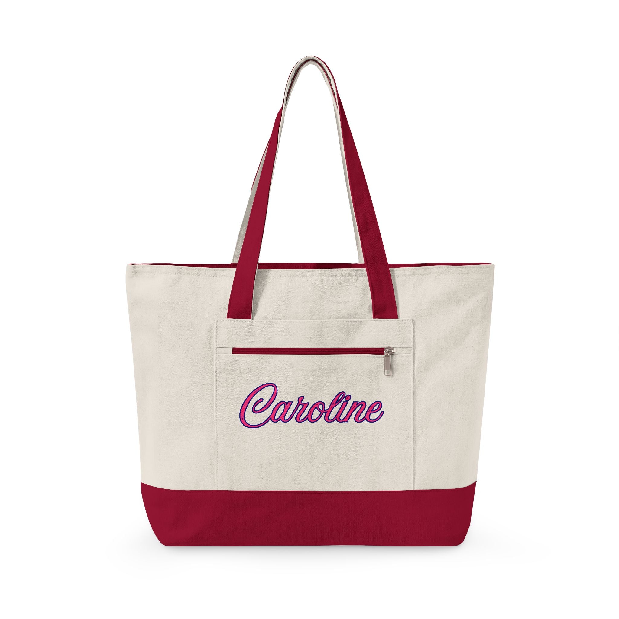 Personalized Sorority Tote Bag |, Custom Name Canvas Zipper Tote
