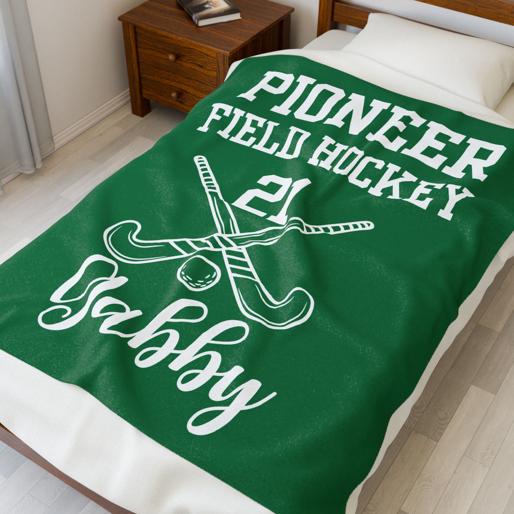 Field Hockey Team Gift, Personalized Sports Blanket, Youth Sports Team Gift, Senior Night Gift, Custom Name Velveteen Plush Blanket