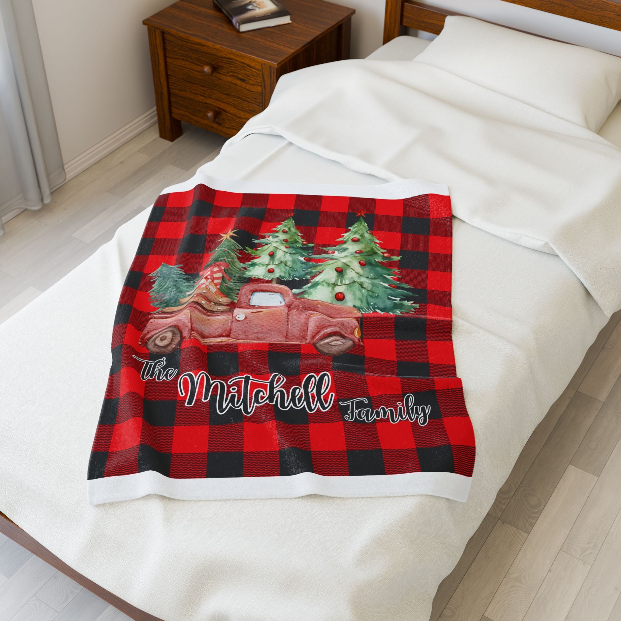 Personalized Family Buffalo Plaid Blanket