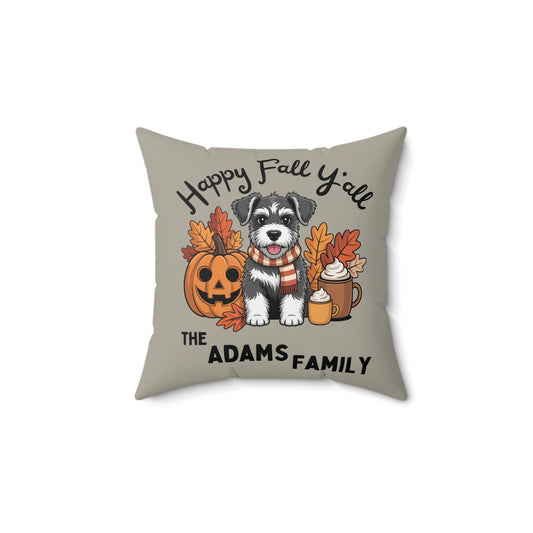 Fall Pillow, Autumn Home Decor, Thanksgiving Pillow, Fall Decorations, Personalized Family Name Pillow, Spun Polyester Square Pillow