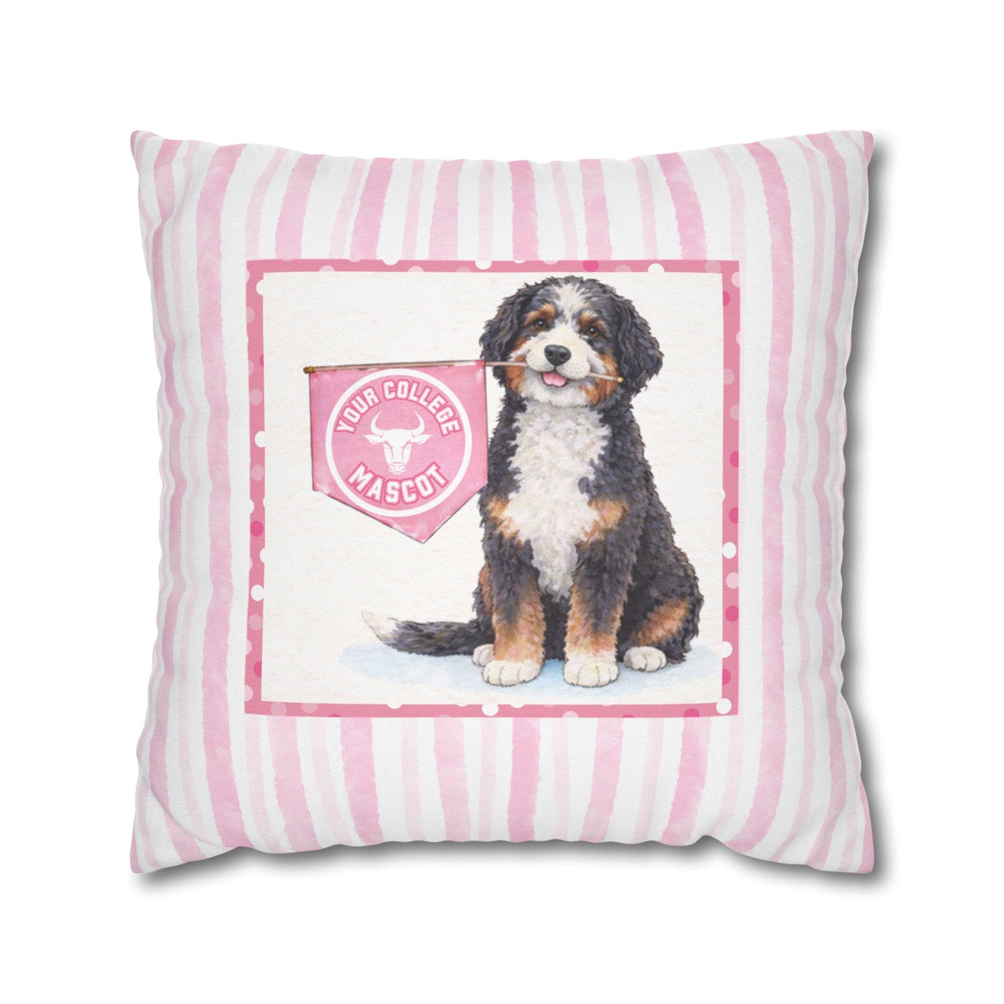 Custom College Dog Pillow Cover | Personalized School Mascot Pillow | Dorm Decor Gift | College Acceptance Gift | Dog Lover College Gift