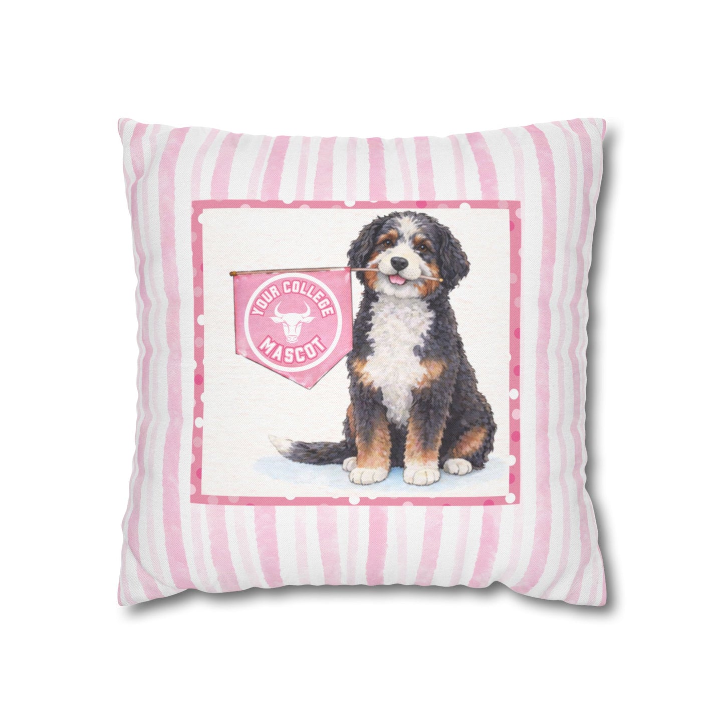 Custom College Dog Pillow Cover | Personalized School Mascot Pillow | Dorm Decor Gift | College Acceptance Gift | Dog Lover College Gift