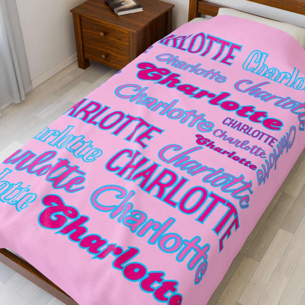 Personalized Velveteen Plush Blanket | Cozy Gift for Charlotte | Custom Soft Throw | Unique Home Decor | Perfect for Any Occasion