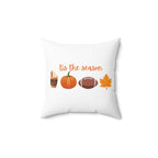 Autumn Decor Pillow, 'Tis the Season Square Cushion, Fall Home Decor, Pumpkin Pillow, Cozy Living Room Accessory, Seasonal Throw Pillow
