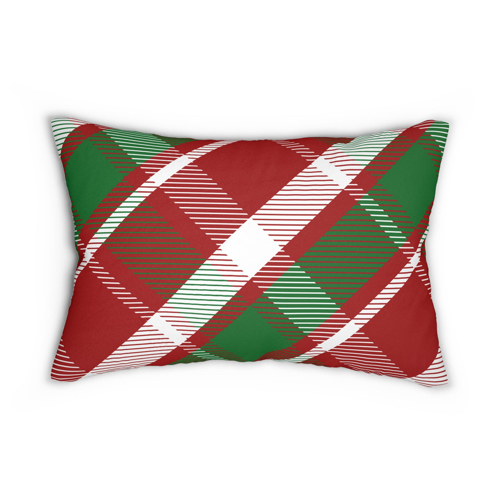 Christmas Plaid Personalized Pillow - Holiday Decor, Family Name Pillow, Tartan Cushion, Custom Xmas Gift, Festive Home Pillow