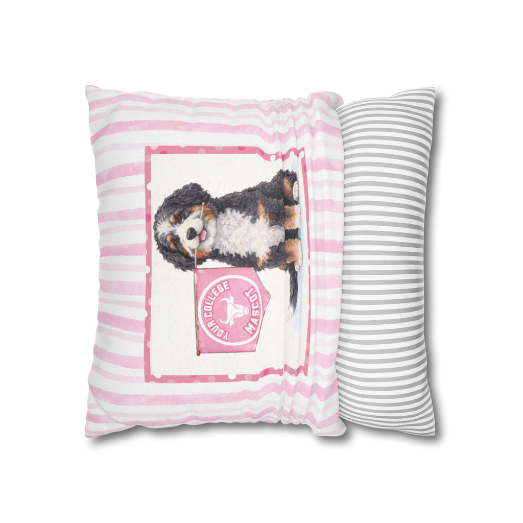 Custom College Dog Pillow Cover | Personalized School Mascot Pillow | Dorm Decor Gift | College Acceptance Gift | Dog Lover College Gift