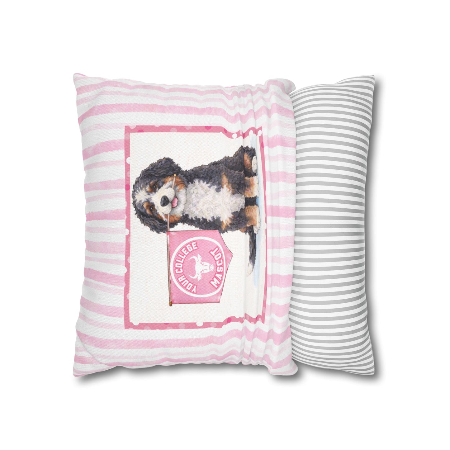 Custom College Dog Pillow Cover | Personalized School Mascot Pillow | Dorm Decor Gift | College Acceptance Gift | Dog Lover College Gift