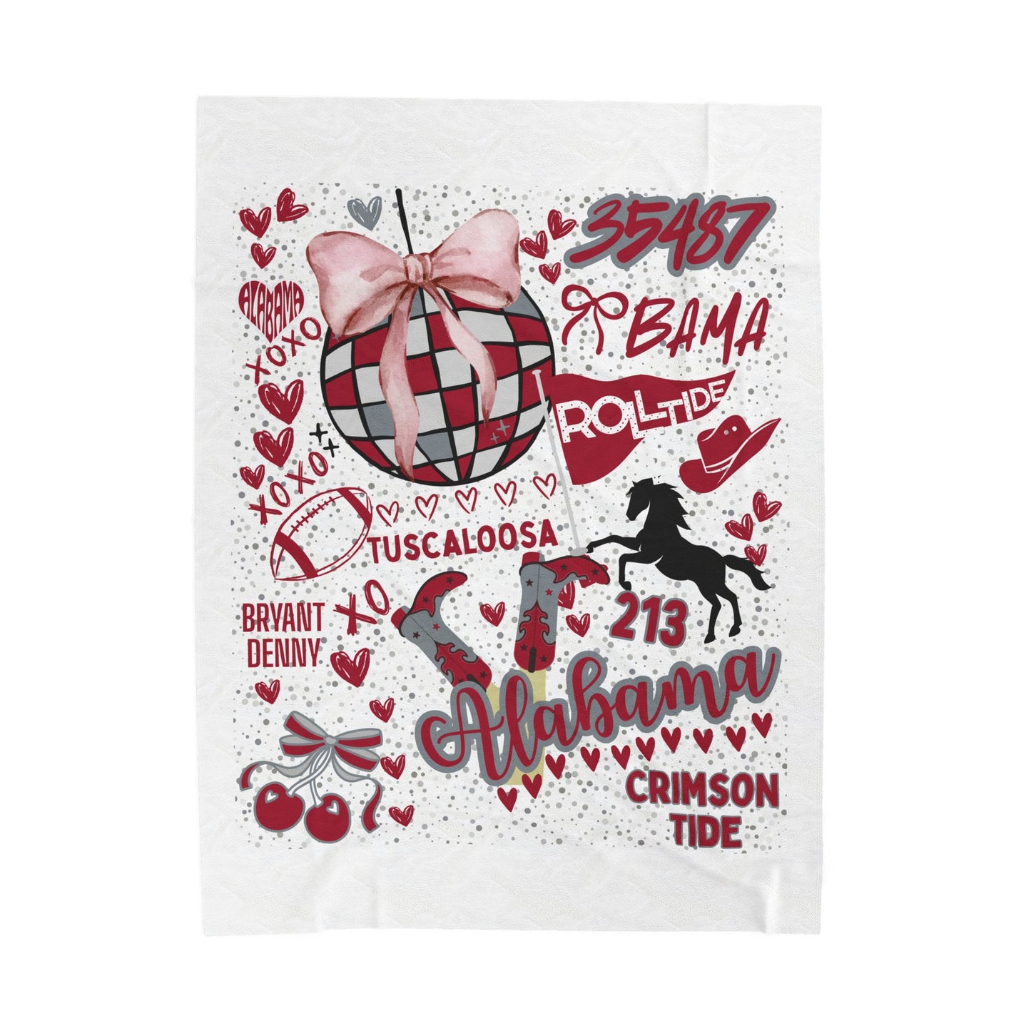Plush Blanket for Alabama Pride College Fans, Personalized Fleece Throw Gift, University Team Spirit Dorm Bedding, Bama Home Decor,