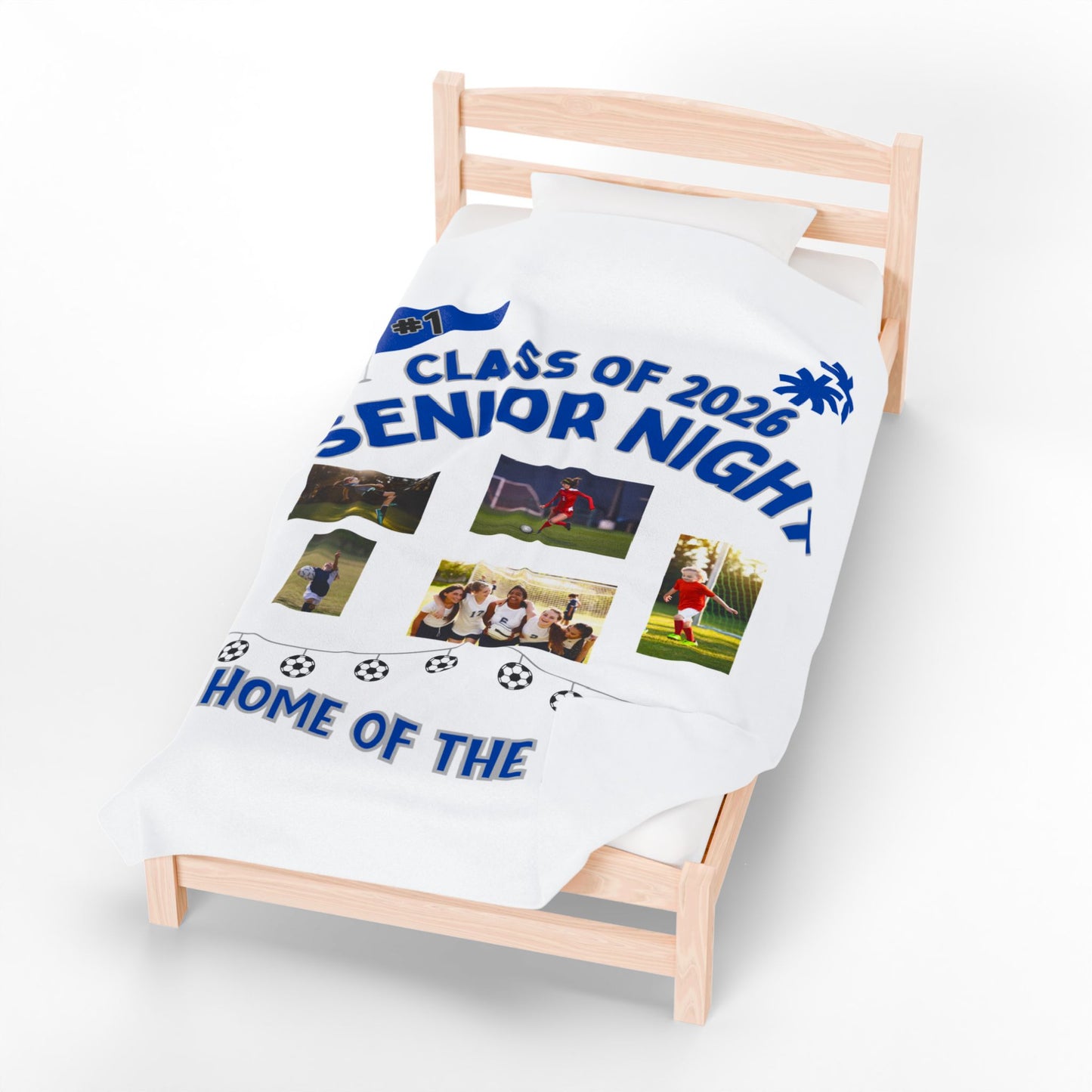 Senior Night Sports Team Gift, Personalized Memory Photos, Soft Throw, High School Graduation Keepsake, Custom Fleece Bedding, all sports