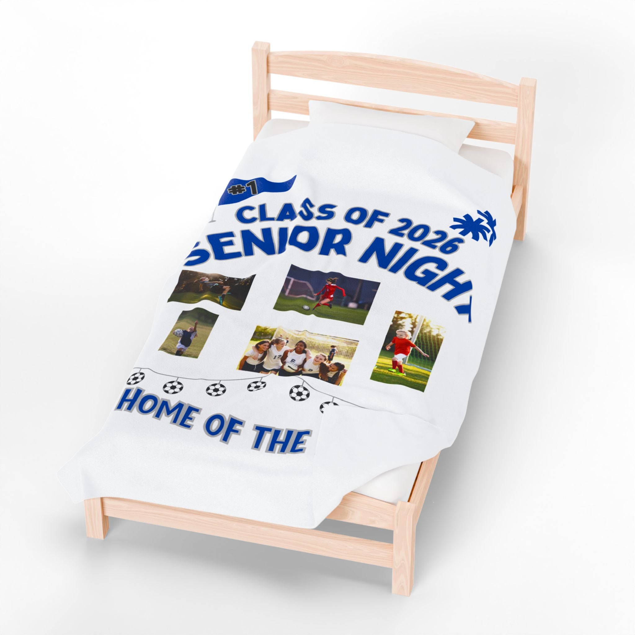 Senior Night Sports Team Gift, Personalized Memory Photos, Soft Throw, High School Graduation Keepsake, Custom Fleece Bedding, all sports