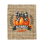 Pumpkin Plush Blanket, Personalized Fall Pumpkin Decor, Cozy Family Name Throw, Autumn Home Blanket, Thanksgiving Gift, Halloween Decor,