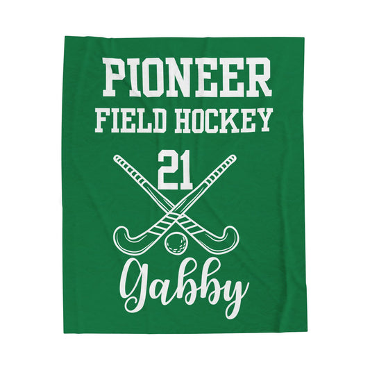 Field Hockey Team Gift, Personalized Sports Blanket, Youth Sports Team Gift, Senior Night Gift, Custom Name Velveteen Plush Blanket