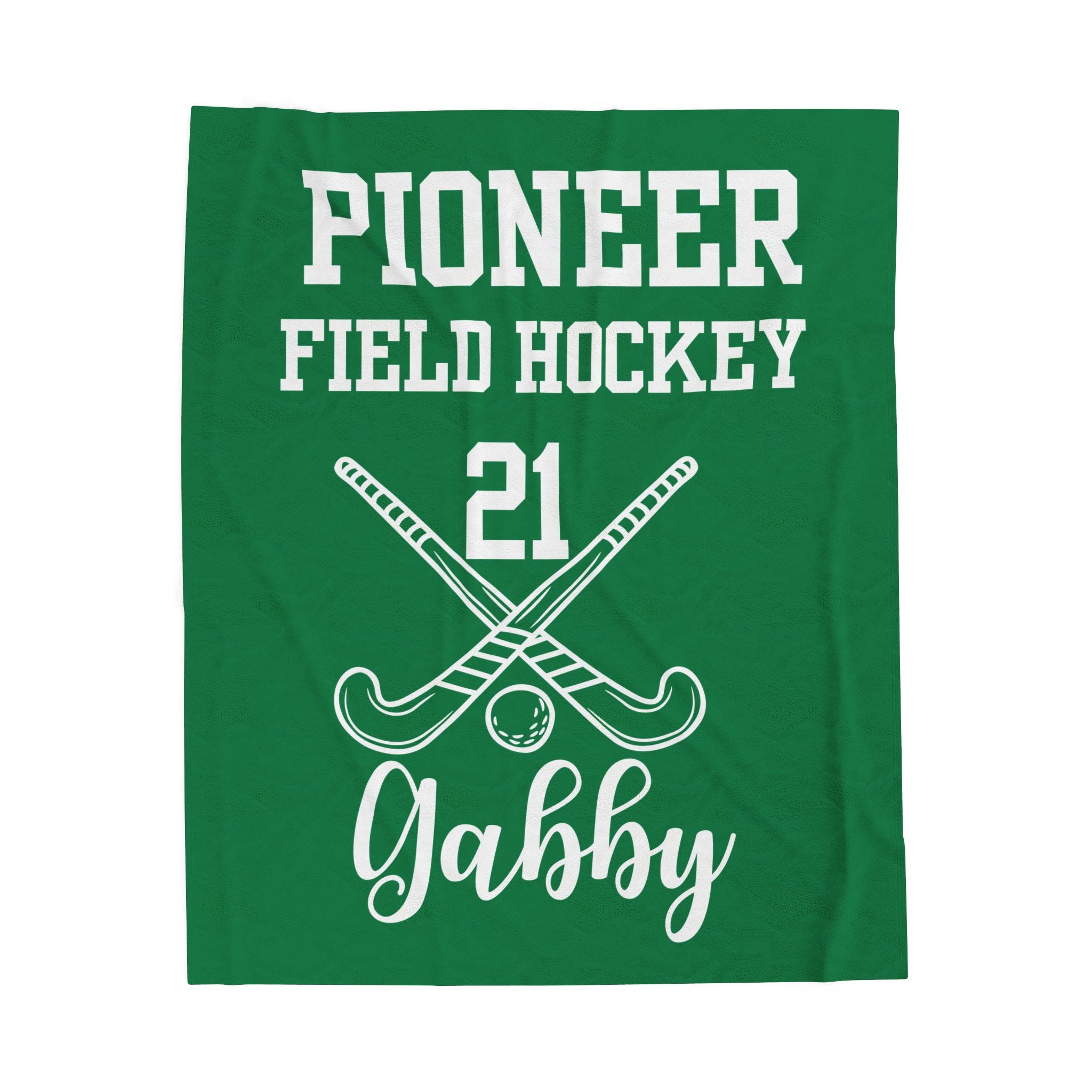 Field Hockey Team Gift, Personalized Sports Blanket, Youth Sports Team Gift, Senior Night Gift, Custom Name Velveteen Plush Blanket