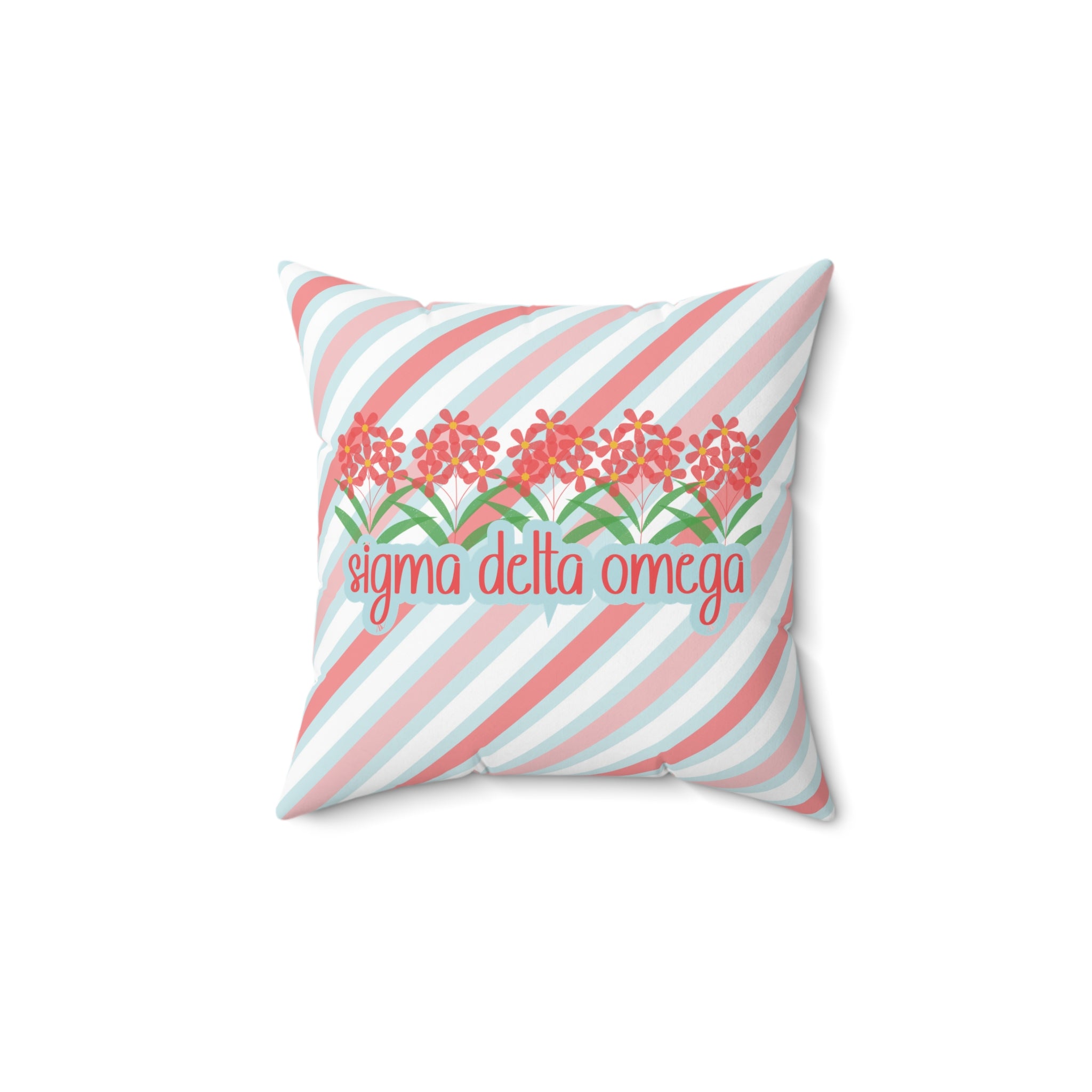 Sorority Square Pillow, Greek Life Decor, Preppy Floral Stripes, Big Little Reveal Gift, Dorm Room Cushion, College Sorority Merch