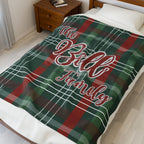 Christmas Tartan Plaid Personalized Family Velveteen Blanket