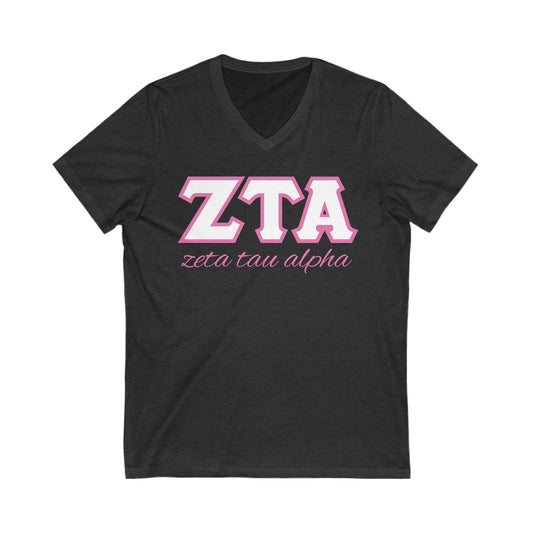 Sorority Letters V-Neck Tee, Personalized Greek Shirt, Custom T-shirt, College Clothing, Greek Life Apparel