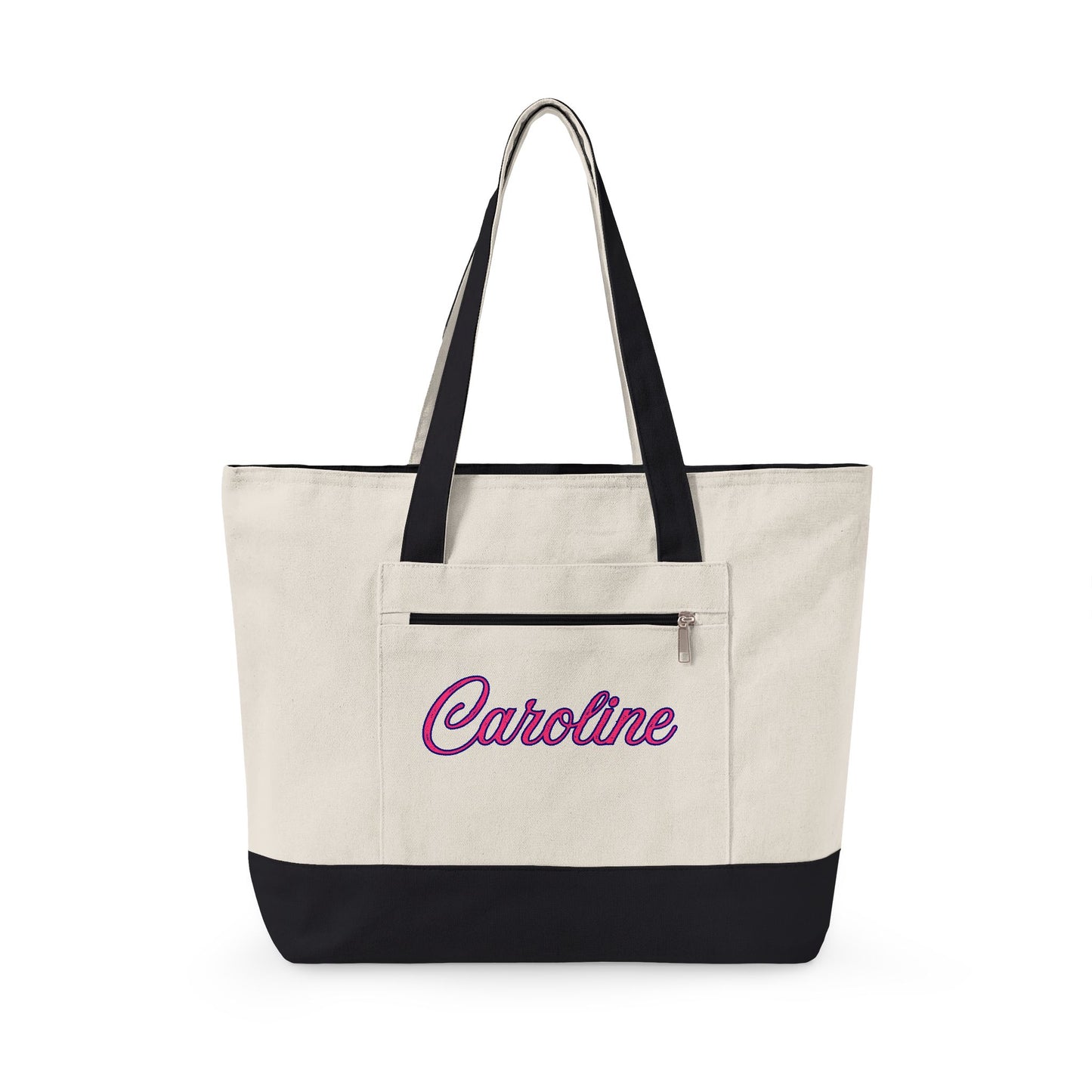 Personalized Sorority Tote Bag |, Custom Name Canvas Zipper Tote