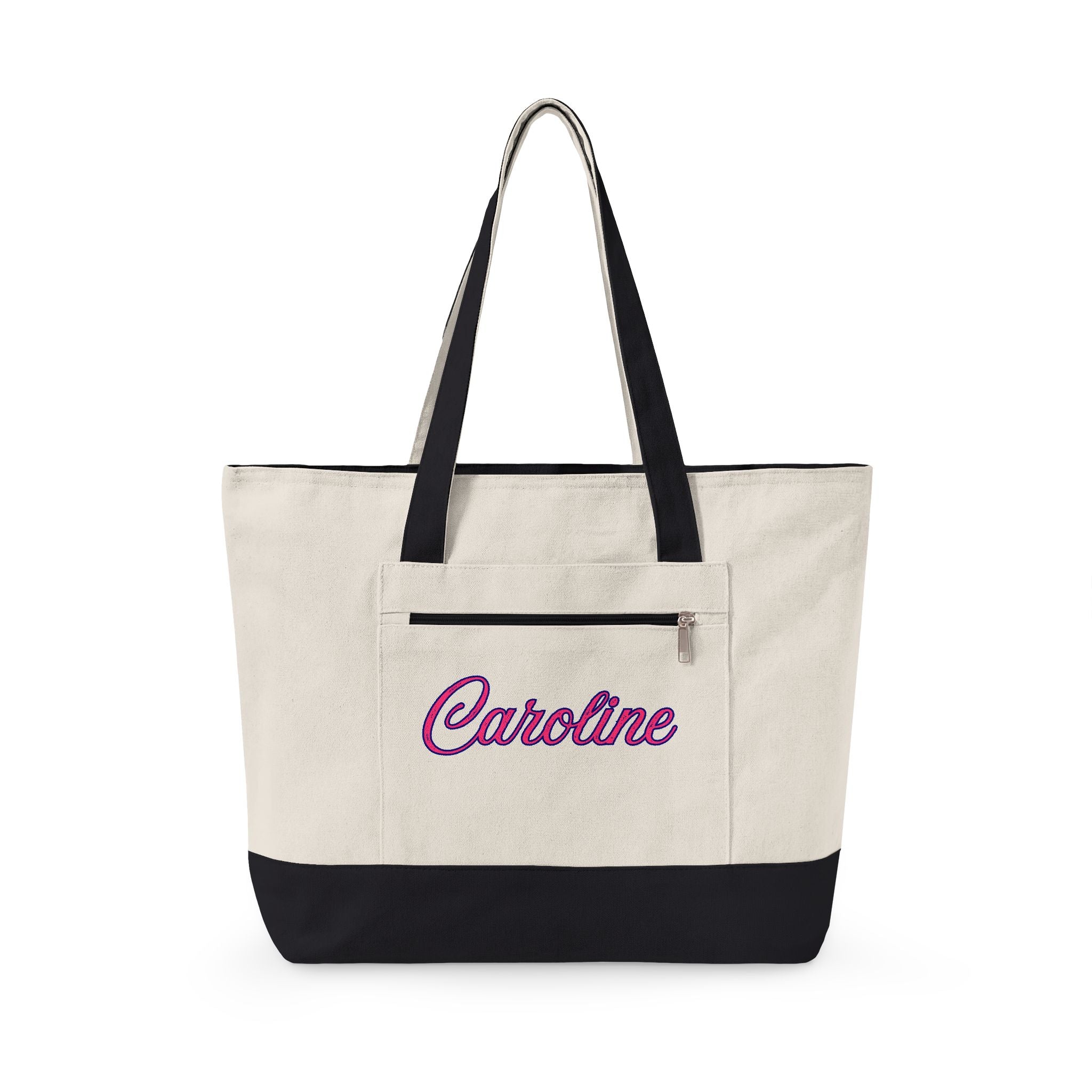 Personalized Sorority Tote Bag |, Custom Name Canvas Zipper Tote