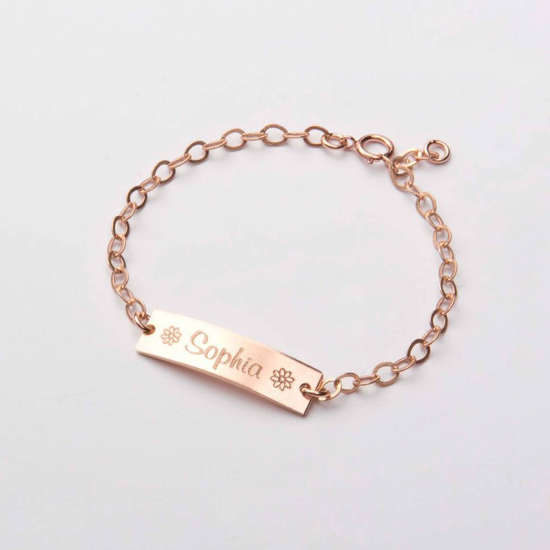 Personalized Child's bracelet - Christening New Baby First Birthday