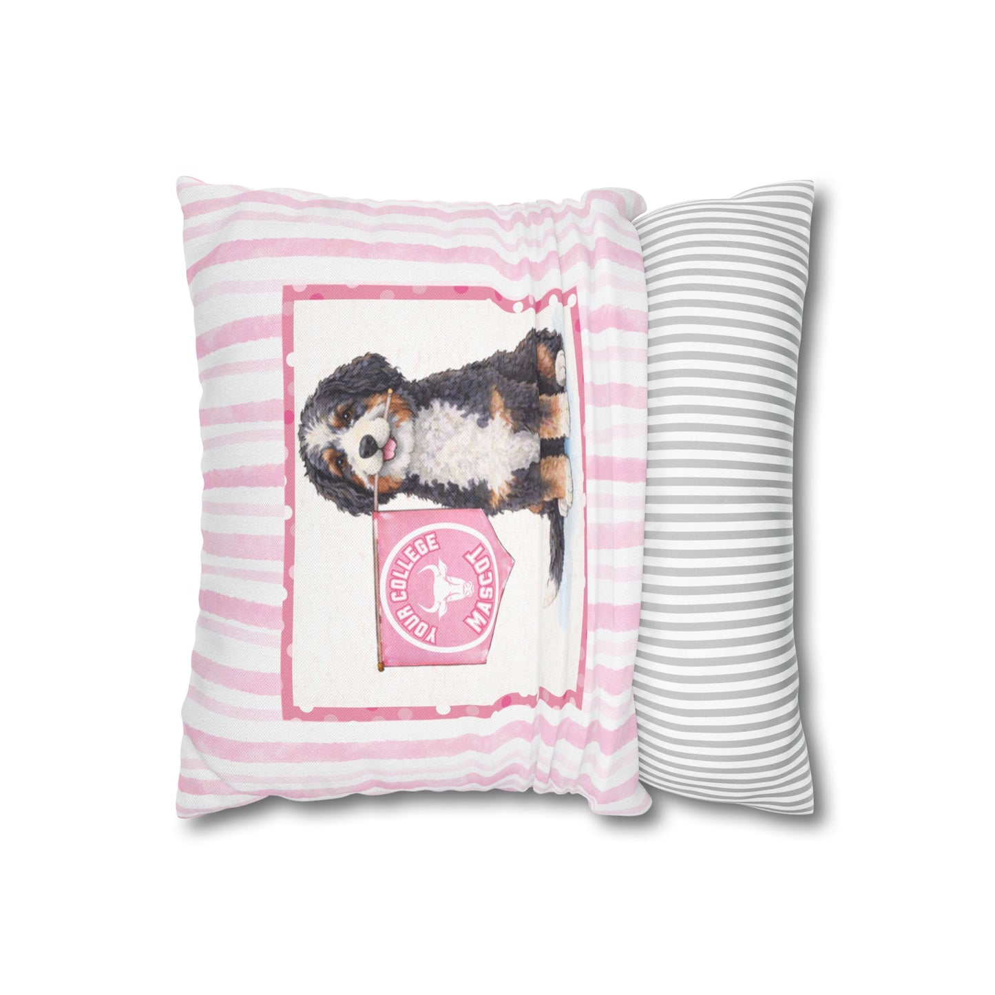 Custom College Dog Pillow Cover | Personalized School Mascot Pillow | Dorm Decor Gift | College Acceptance Gift | Dog Lover College Gift