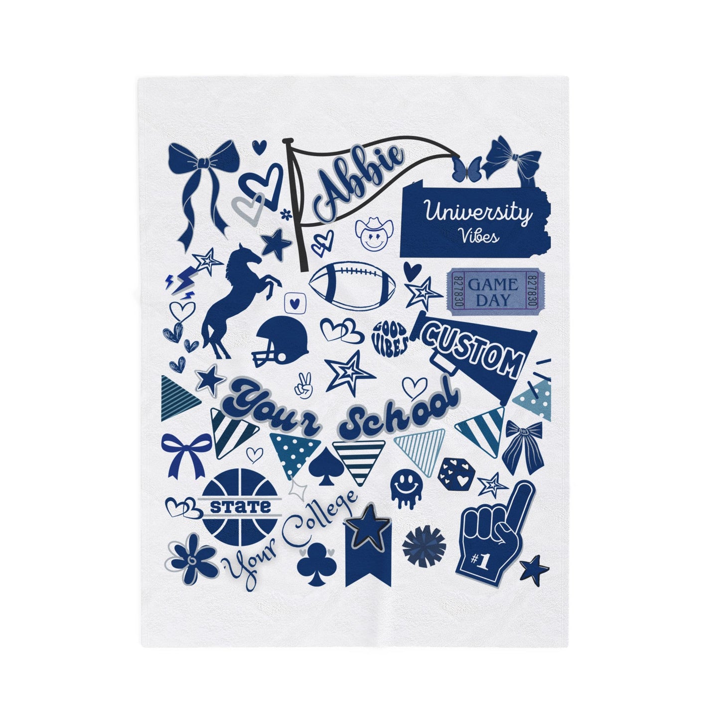 Custom College Commitment Blanket  Velveteen or sherpa  All College Available Personalized