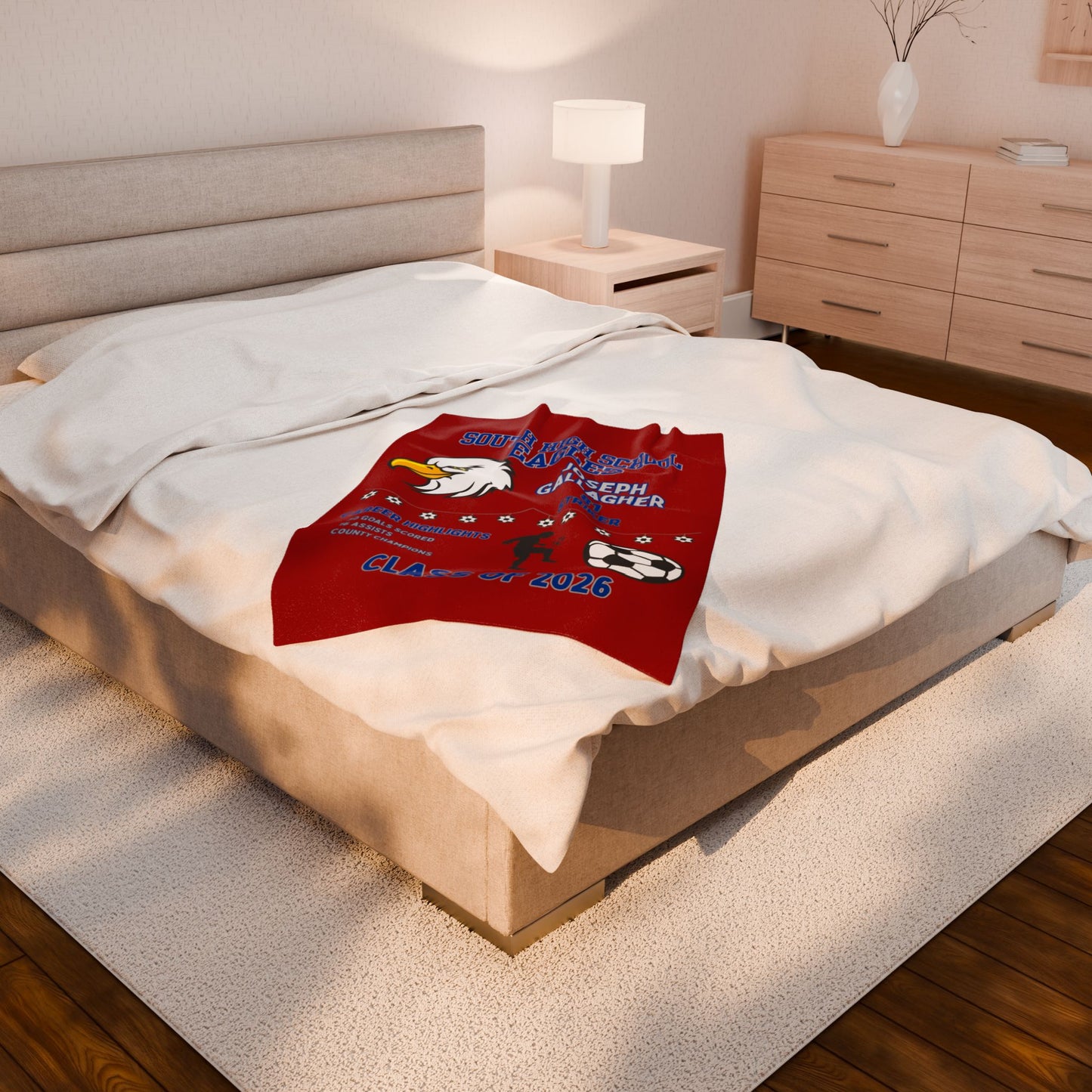 Personalized Senior Night Blanket - Football Basketball Soccer Baseball Softball, Class of 2026, Custom Gift for High School Senior,