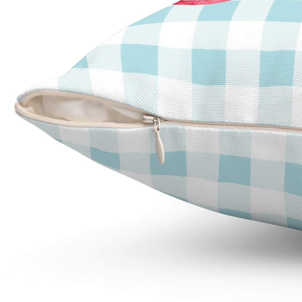 Sorority Gingham Personalized Pillow, Greek Life Gift, Pink Bow Decorative,  Monogrammed Cozy Throw Pillow