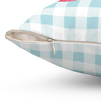 Sorority Gingham Personalized Pillow, Greek Life Gift, Pink Bow Decorative,  Monogrammed Cozy Throw Pillow