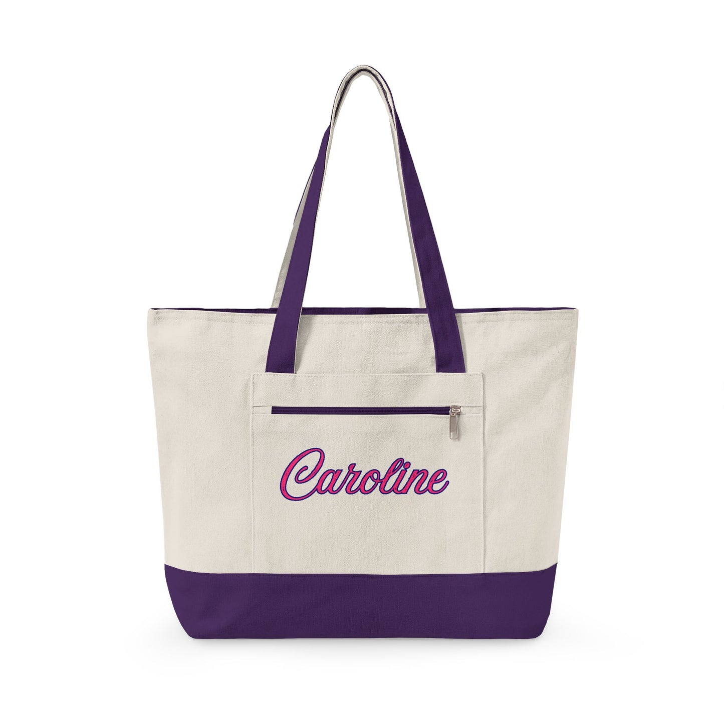 Personalized Sorority Tote Bag |, Custom Name Canvas Zipper Tote