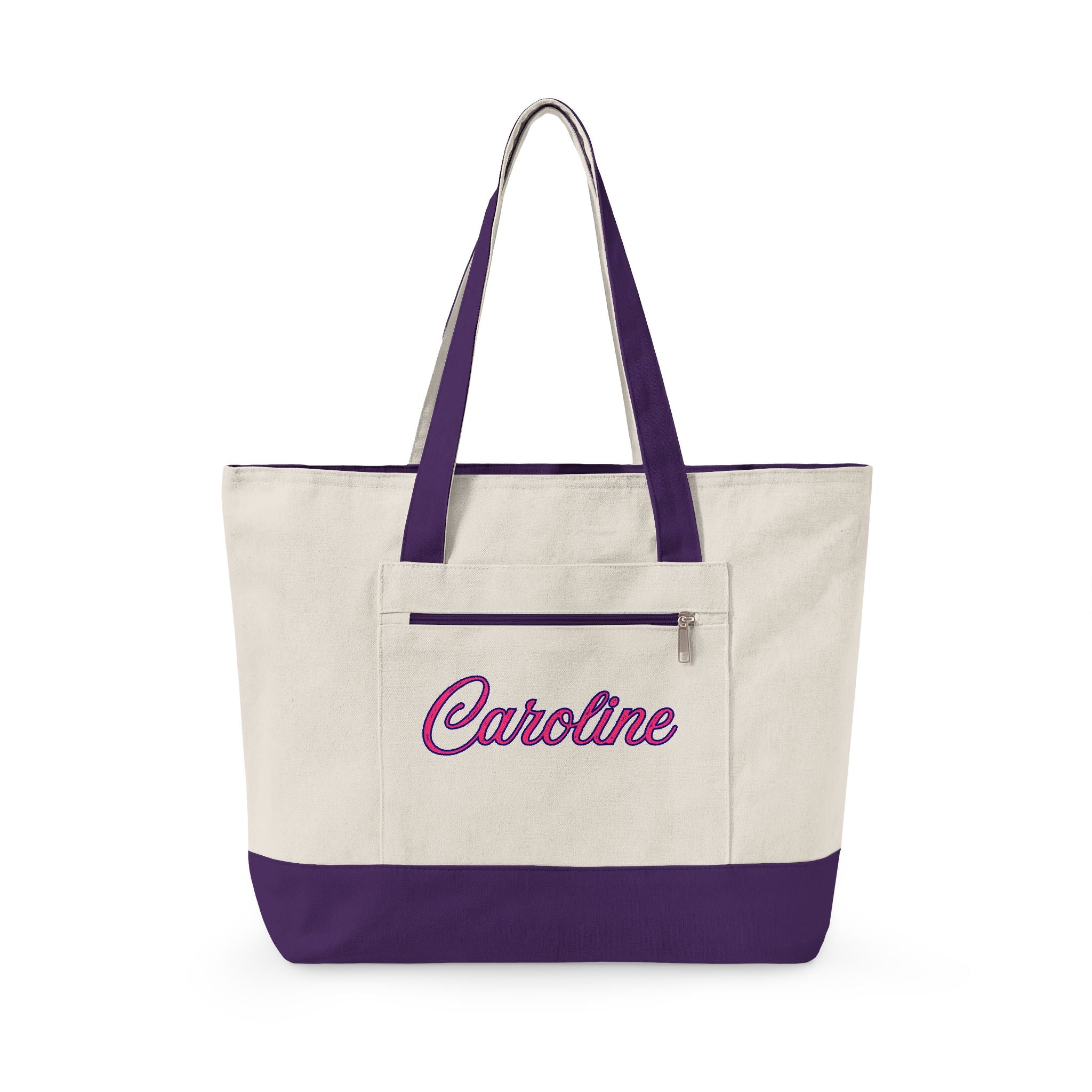 Personalized Sorority Tote Bag |, Custom Name Canvas Zipper Tote