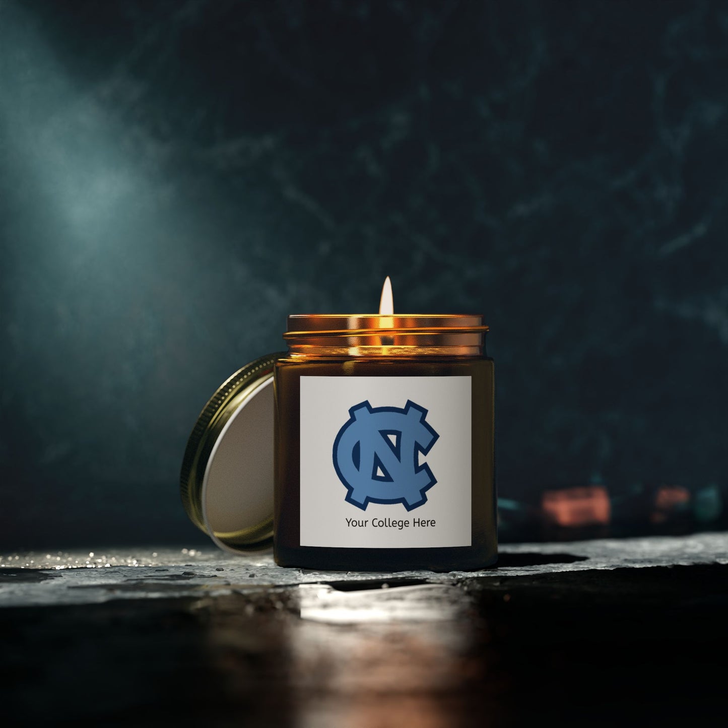 Scented Candle Personalized with College Name and Colors