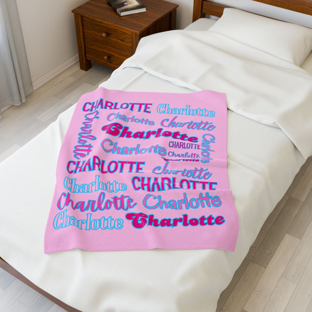 Personalized Velveteen Plush Blanket | Cozy Gift for Charlotte | Custom Soft Throw | Unique Home Decor | Perfect for Any Occasion