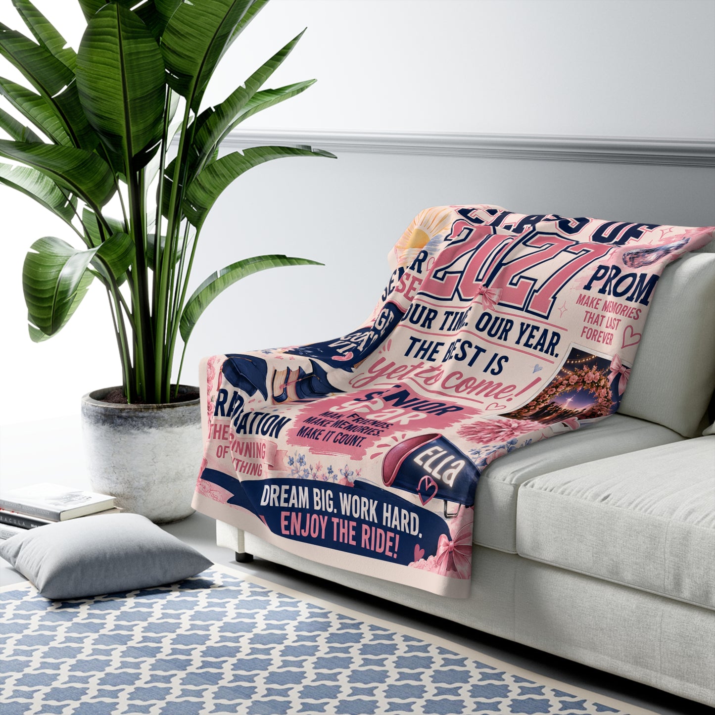 Class of 2027 Sherpa Fleece Blanket — Senior Year Celebration Throw