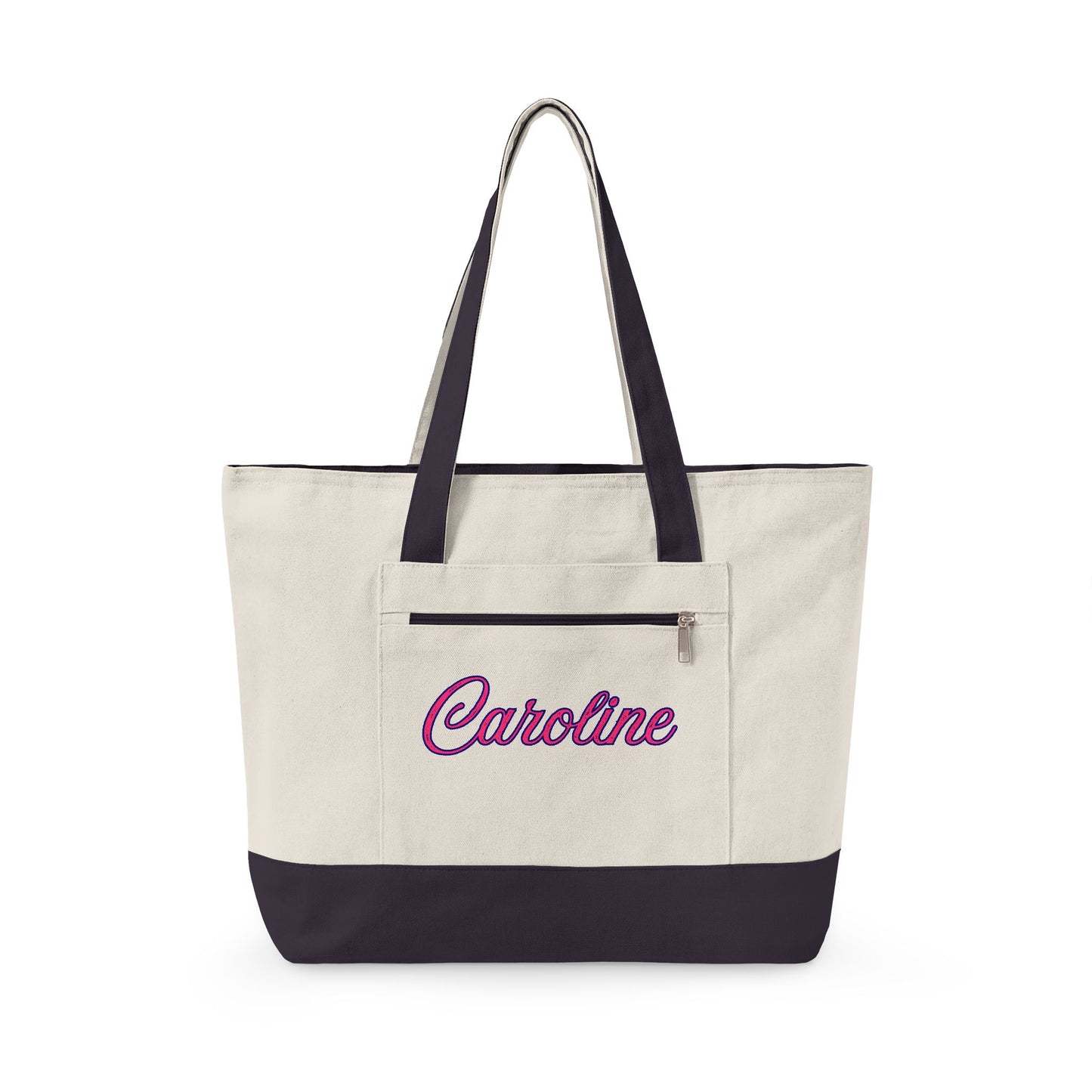 Personalized Sorority Tote Bag |, Custom Name Canvas Zipper Tote