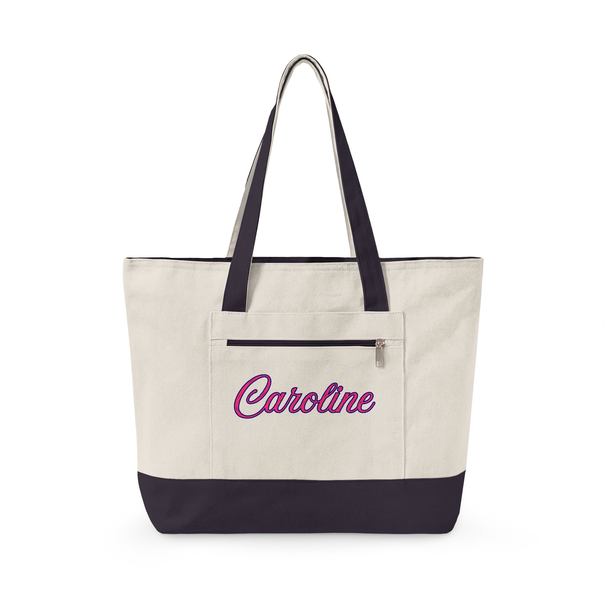 Personalized Sorority Tote Bag |, Custom Name Canvas Zipper Tote