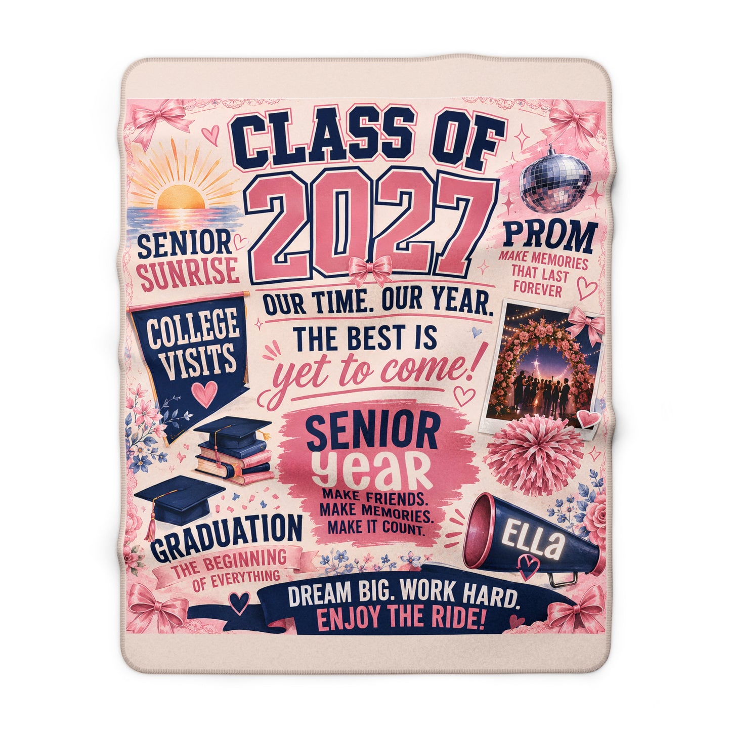 Class of 2027 Sherpa Fleece Blanket — Senior Year Celebration Throw
