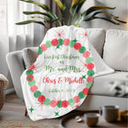 Personalized MR and MRS First Christmas Plush Blanket