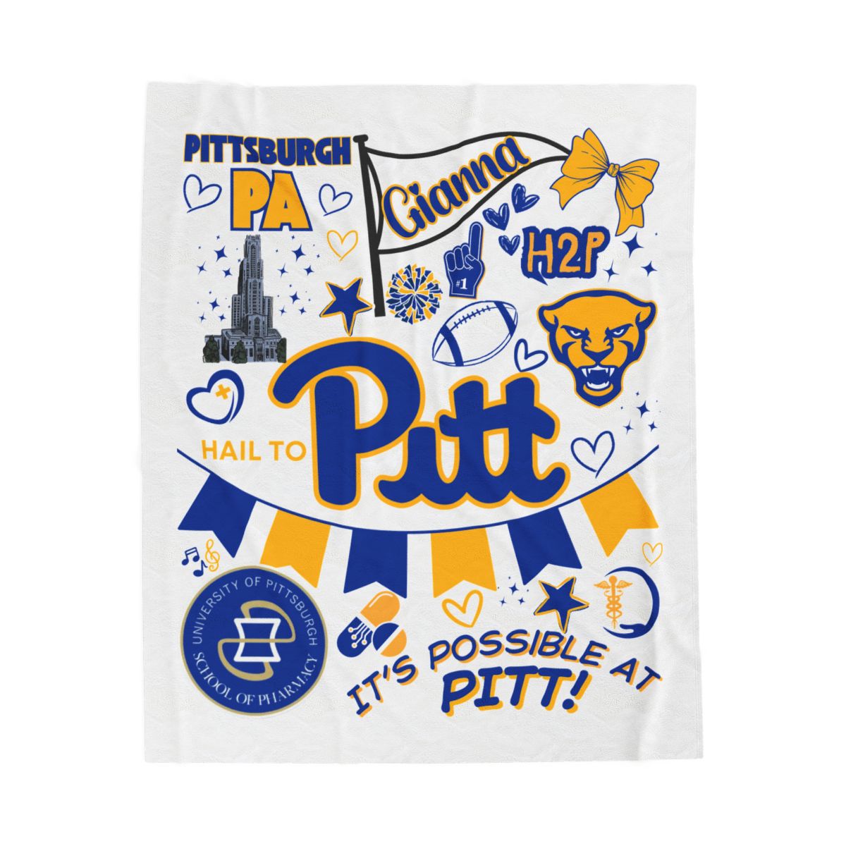 Custom College Commitment Blanket – Classic Collegiate Velveteen