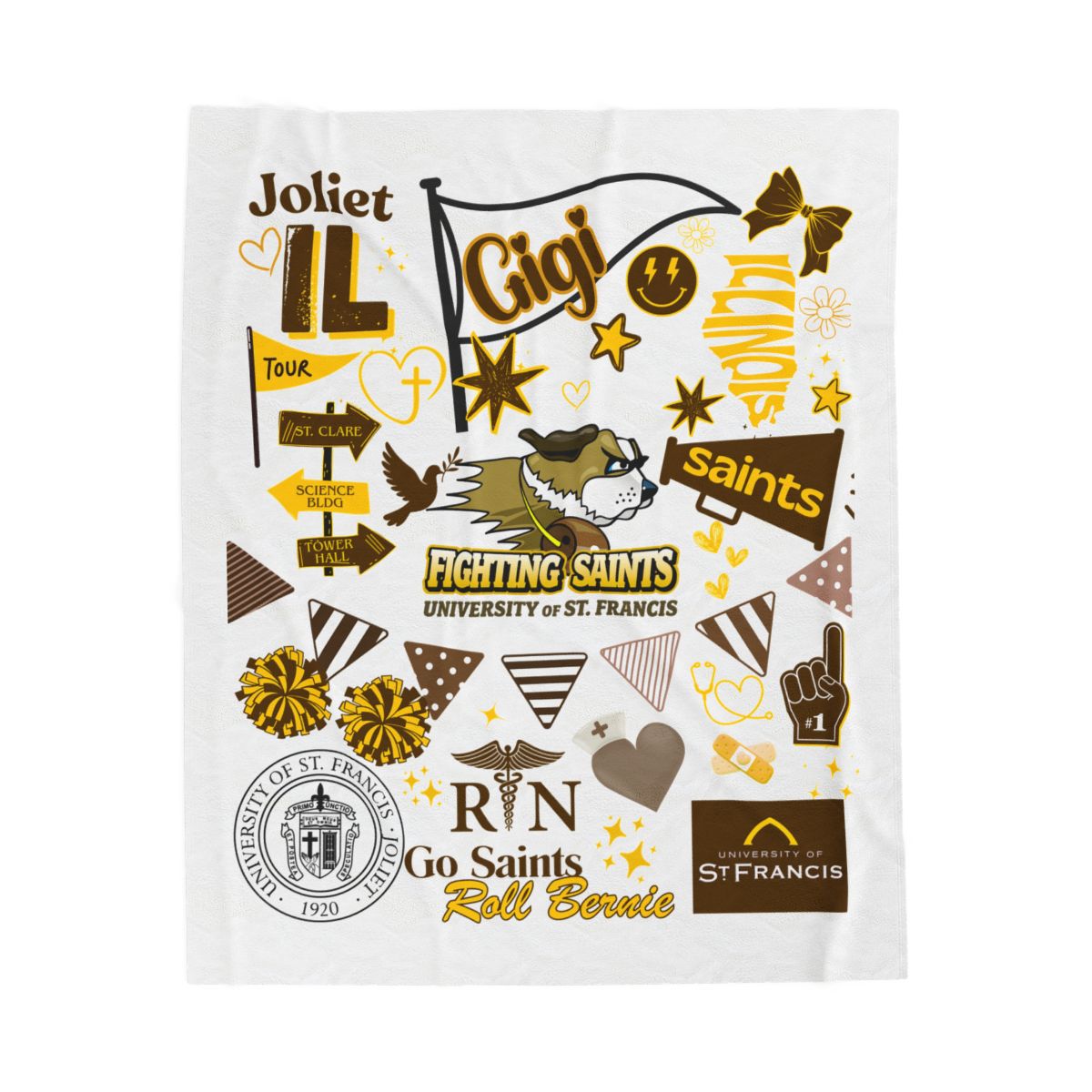 Custom College Commitment Blanket – Classic Collegiate Velveteen