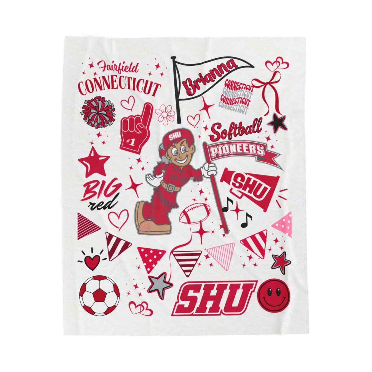 Custom College Commitment Blanket – Classic Collegiate Velveteen